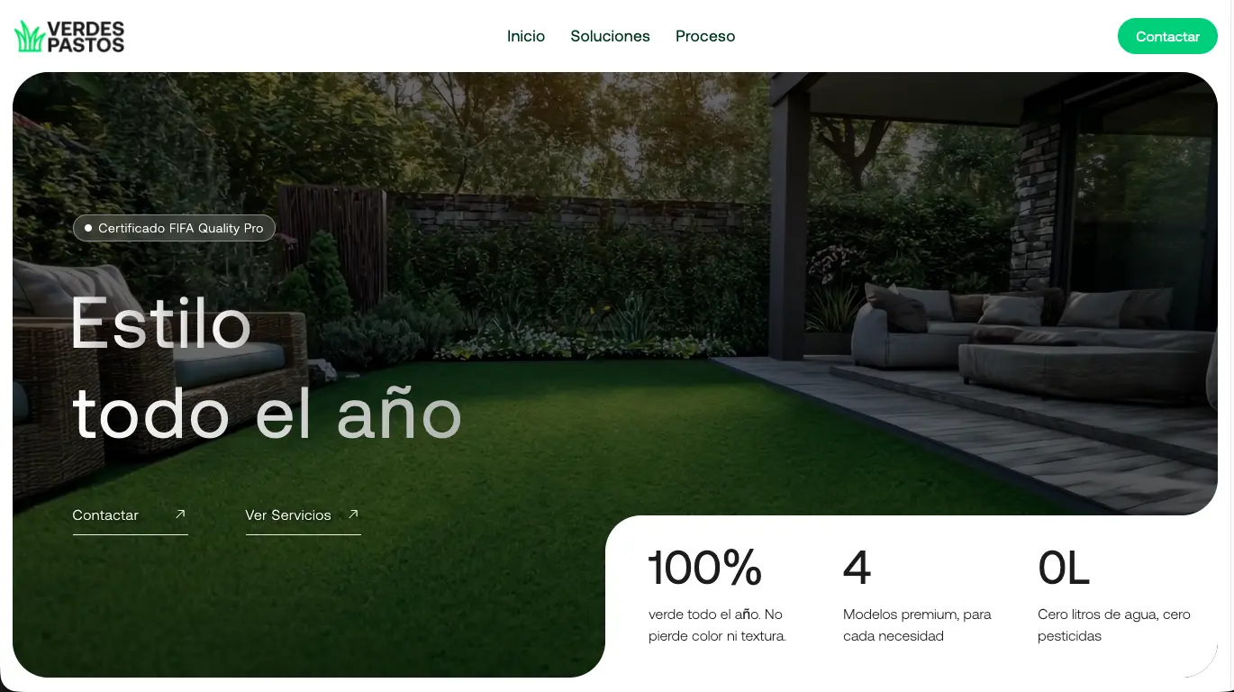 Verdes Pastos — site screenshot